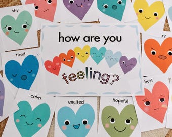 Heart Emotion Flashcards, Emotion Preschool Printables, Social Emotional Learning, Emotional Regulation, Preschool Decor