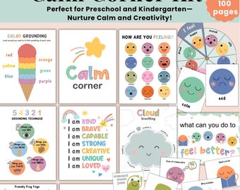 Calm Down Corner Printable Kit, Beruhigungsecke Poster, Emotionsregulierung, Klassenzimmer, sozial emotional, Emotionskarten