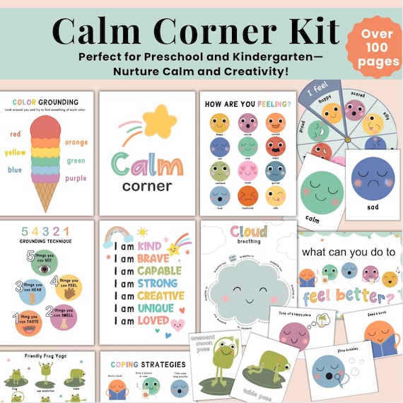 Calm Down Corner Printable Kit, Calming Corner Posters, Emotional Regulation, Classroom Management, Social Emotional, Emotion Cards