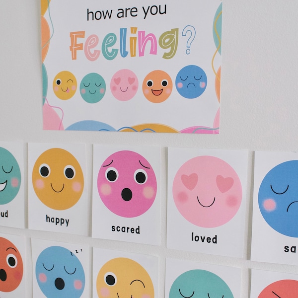 Emotion Face Flashcards, Emotion Preschool Printables, Social Emotional Learning, Emotional Regulation, Preschool Decor