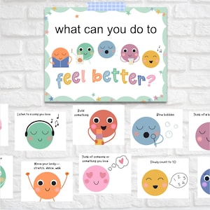 Coping Strategy Cards for Kids, Anxiety Coping Skills Cards, Social Emotional, Self Regulation, Calm Down Corner