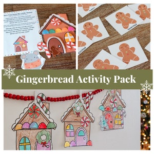 Peperkoek kerstactiviteitenpakket, peperkoek emotiekaarten, december Circle Time Songs, Gingerbread House Lied en knutselen