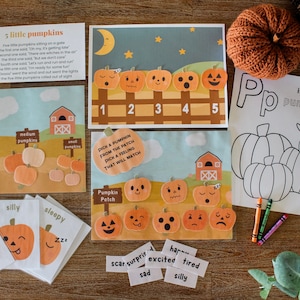 Activités imprimables à la citrouille, activités préscolaires et maternelles imprimables d’automne, imprimables sur le thème de l’automne pour les enfants, école maternelle d’Halloween