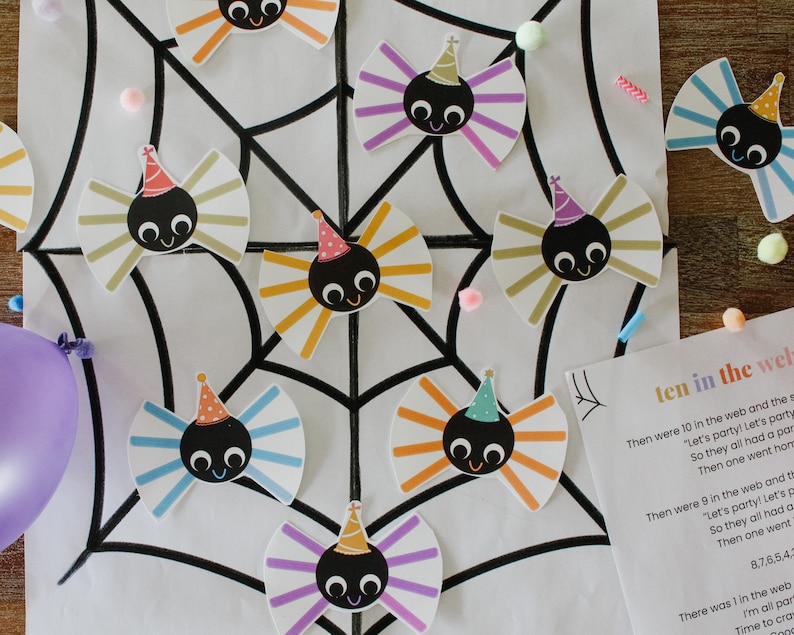 Spider Circle Time Songs and Activities, Halloween Preschool Printables