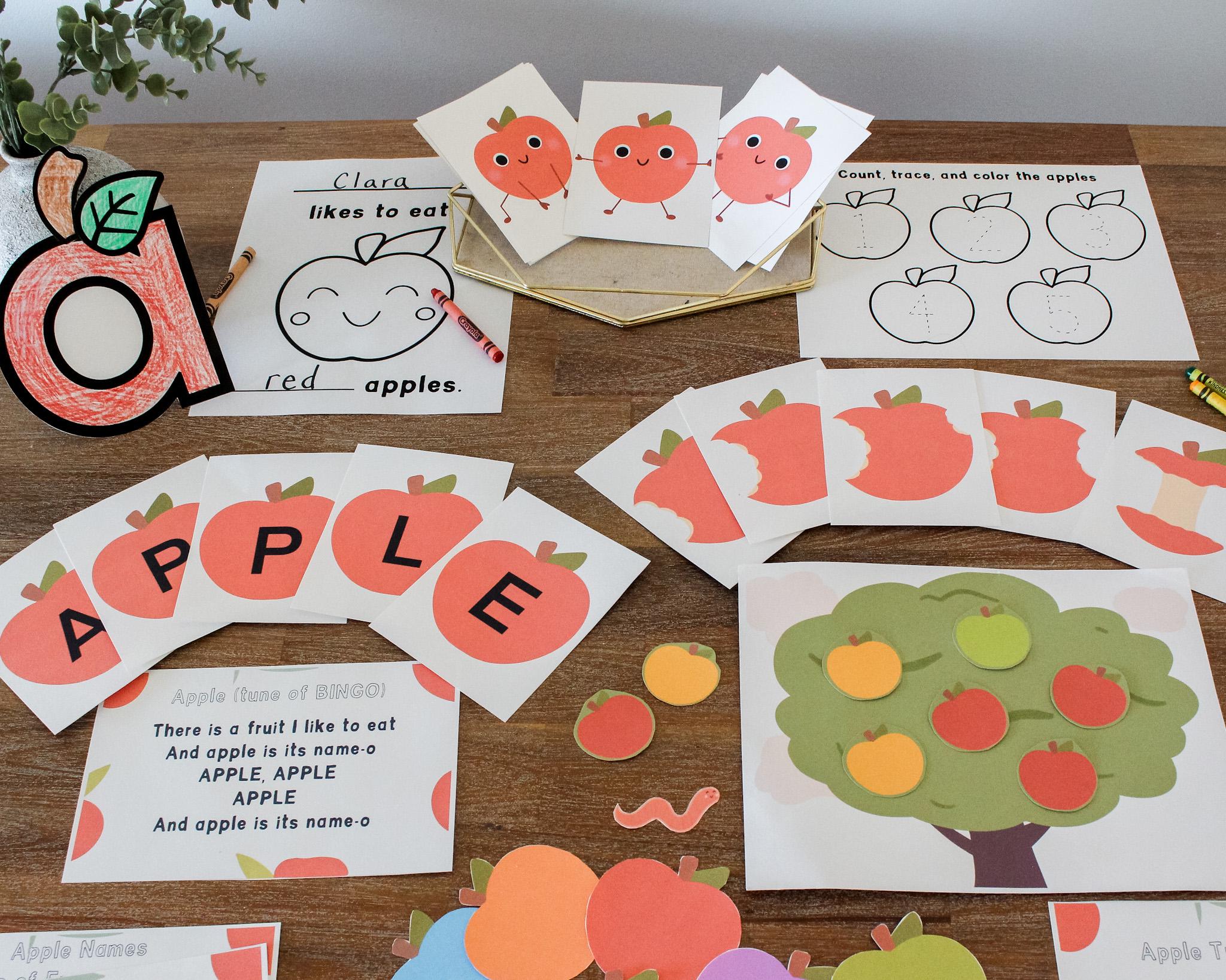 Apple Preschool Activity Pack, Letter A is for Apple, Preschool ...