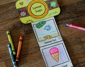 Summer Memories Camera Craft Printable, Classroom Back to School, End of Summer Keepsake Activity
