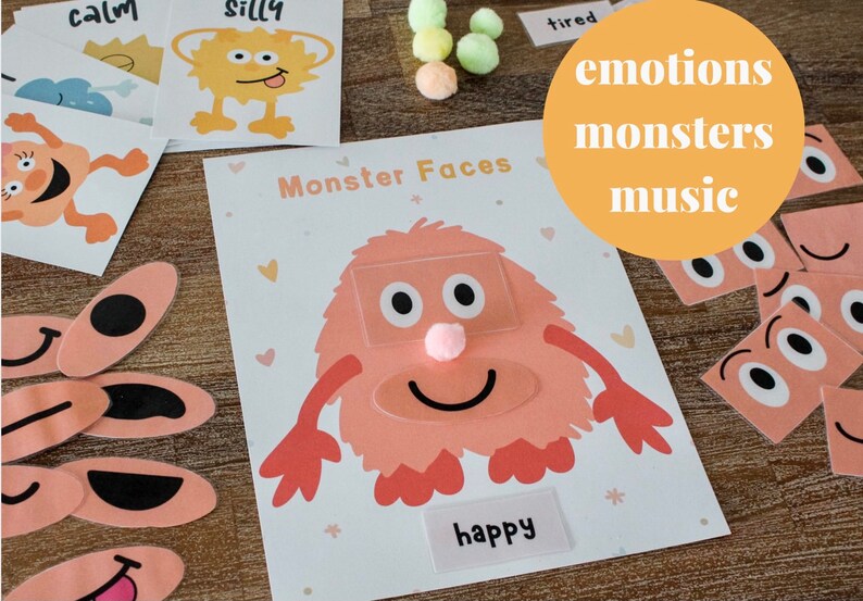 Monster Emotion Printable Activities Emotion Preschool - Etsy