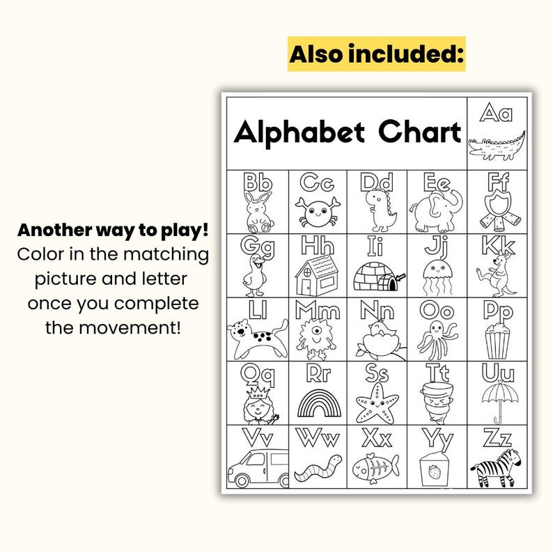 Alphabet Flashcards, ABC Movement Cards, Alphabet Letters of the Week, Preschool Curriculum, Circle Time, Literacy image 3