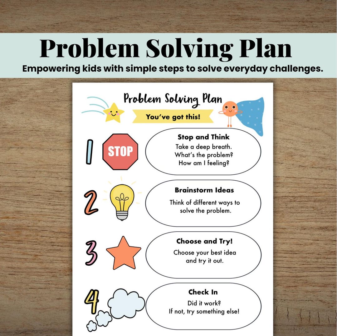 Problem Solving Printable for Kids, Social Emotional Learning ...