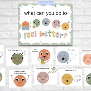 Coping Skills Cards for Kids, Anxiety Coping Skills Cards, Social Emotional, Mindfulness Cards, Calm Down Corner