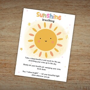 Weather Breathing Printables, Rainbow Breathing, Calming Activities for Kids, Calm Corner, Kids Mindfulness, Weather Activities, Sunshine image 4