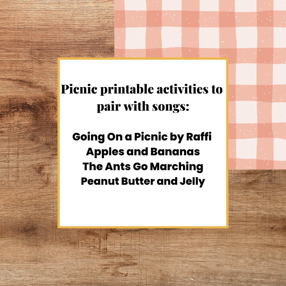 Going on a Picnic Activity Pack, Picnic Preschool Printables, Food