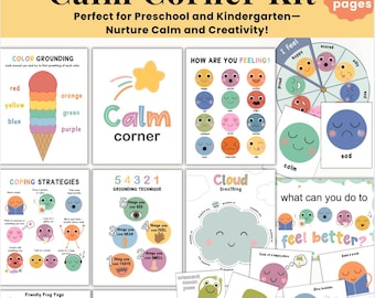 Kit stampabile &quot;Angolo della Calma&quot;, Aula Prescolare, Asilo, Aula Tranquilla, Gestione della Classe, Apprendimento Socio-Emotivo