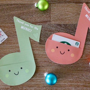 Porte-cartes cadeau note de musique, cadeau professeur de musique, cadeau de remerciement pour professeur, professeur de piano, musicothérapeute, musique pour le primaire