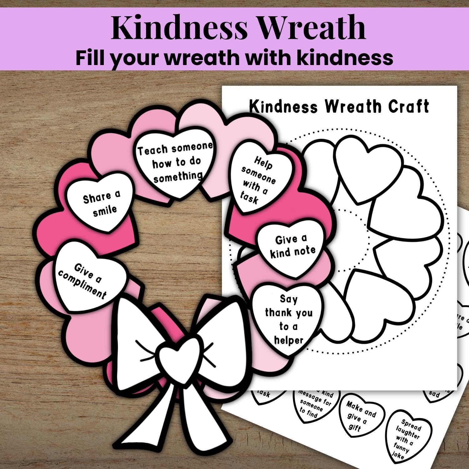 43 Must-Make February Crafts for Kids for Beating Boredom 11 Kindness Heart Valentine Wreath Craft, February Acts of Kindness,…