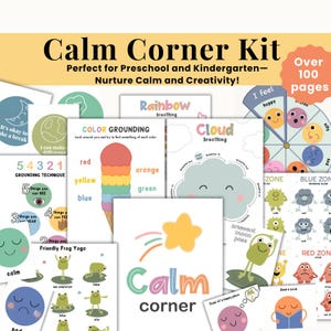 Trousse à imprimer Coin calme, Salle de classe d'âge préscolaire, Salle de classe de maternelle, Cartes d'émotions, Gestion de salle de classe, Émotions sociales