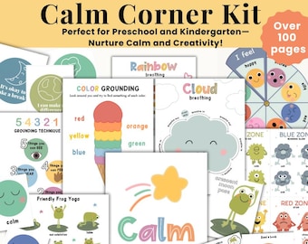 Calm Corner Printable Kit, Preschool Classroom, Kindergarten, Calm Classroom, Classroom Management, Social Emotional Learning