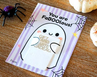 Halloween Ghost Gift Card Holder Printable, Boo Gift Card, Teacher Appreciation