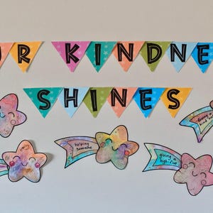 Manualidad: Estrellas de la Bondad, Esta lucecita mía, Actos de bondad, Desarrollo socioemocional, Decoración para el aula, Día Mundial de la Bondad imagen 3