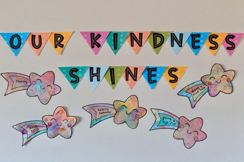 Manualidad: Estrellas de la Bondad, Esta lucecita mía, Actos de bondad, Desarrollo socioemocional, Decoración para el aula, Día Mundial de la Bondad imagen 3
