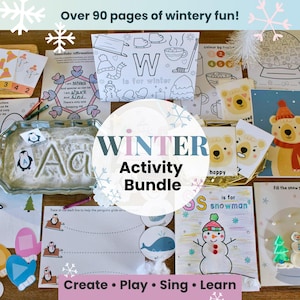Winteractiviteitenbundel, peuterprogramma, sneeuwknutsels en -activiteiten, kringtijd, ochtendmand