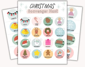 Christmas Scavenger Hunt, Christmas Activity for Kids, Christmas Preschool Printable, Kindergarten Activities