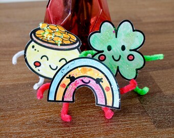 Lucky Charm Craft Printable, St Patrick’s Day Preschool Activity, Fine Motor, March Kids Craft