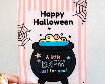 Halloween Gift Card Holder Printable, A Little Brew Just for You, Teacher Appreciation Gift Card