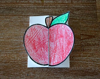 Back to School Apple Card Craft, First Day of School, Teacher Appreciation, Printable