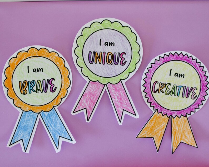 Affirmation Prize Ribbon Badges, Social Emotional Learning, Kids ...
