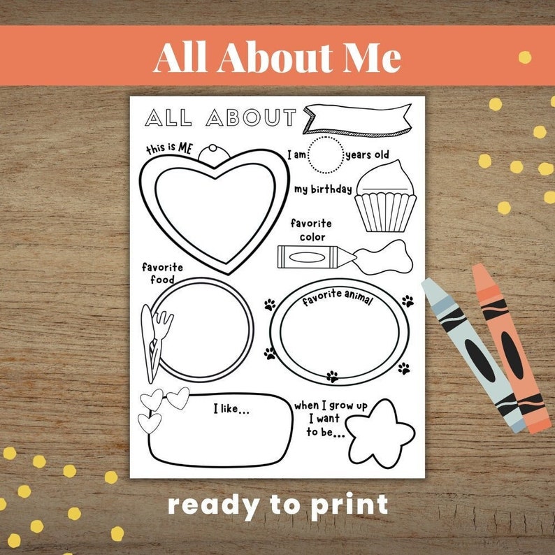All About Me Activity Worksheet, Preschool Curriculum, Social Emotional ...
