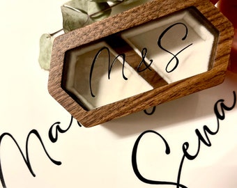 Personalized wedding ring box • Wedding ring box • Wedding gift • Jewelry box • Table decoration • Rings •