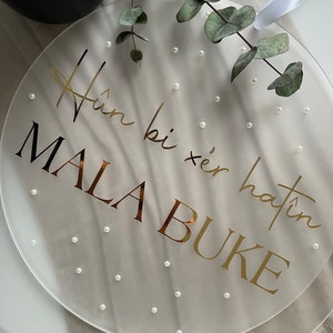 Türschild mit Perlen | Kiz isteme| Willkommensschild | Personalisierte Türdeko | Türdekoration | welcome baby  | Gelin Evi | kız evi naz evi