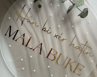 Door sign with pearls | Kiz isteme | Welcome sign | Personalized door decoration | Door decoration | welcome baby | Gelin Evi | kız evi naz evi