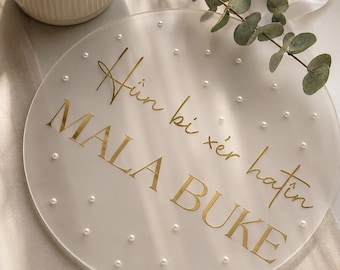 Door sign with pearls | Kiz isteme | Welcome sign | Personalized door decoration | Door decoration | Welcome baby | Gelin Evi | kız evi naz evi
