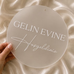 Weißes Türschild | Kiz isteme| Willkommensschild | Personalisierte Türdeko | Türdekoration | welcome baby  | Gelin Evi | kız evi naz evi |