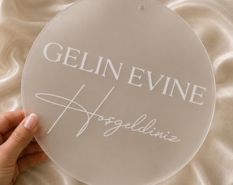 White door sign | Kiz isteme | Welcome sign | Personalized door decoration | Door decoration | Welcome baby | Gelin Evi | kız evi naz evi |