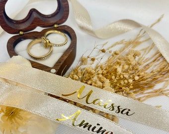 Personalized ring band made of satin Söz & Nisan | Kurdele | Engagement | wedding | Wedding | Gift ribbon |