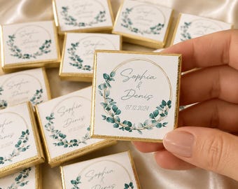Personalized chocolate • Chocolate bars • Wedding favors • Wedding • Table decorations • Personalized wedding gifts