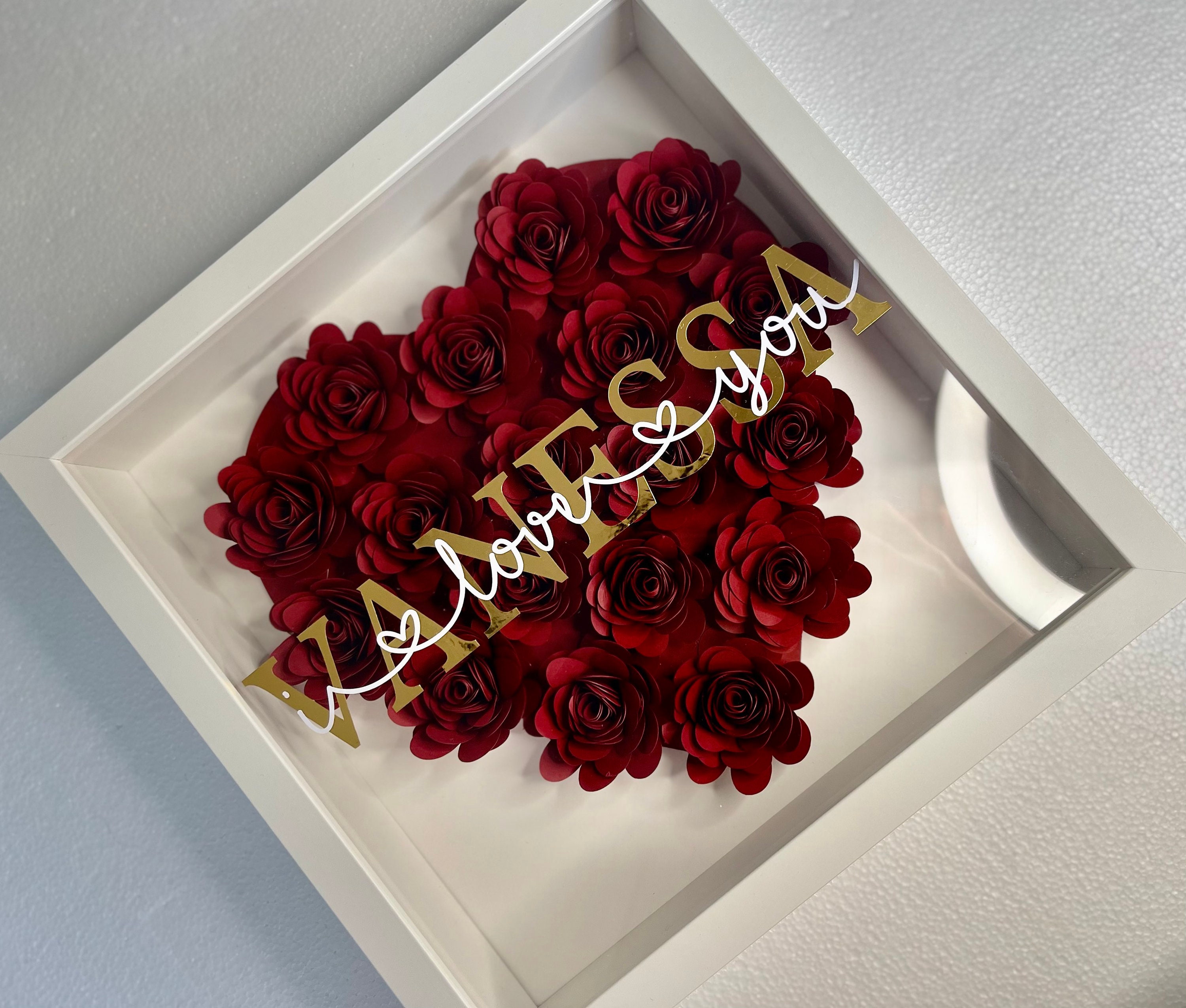 Pair of Photo Frames With Names 3D Photo Frames With Roses Etsy