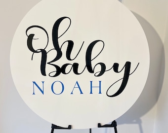 Babyshower Willkommensschild | Willkommensschild Babyshower | Oh Baby | Geschenk Babyshower