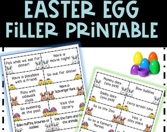 Easter Egg Fillers Printable