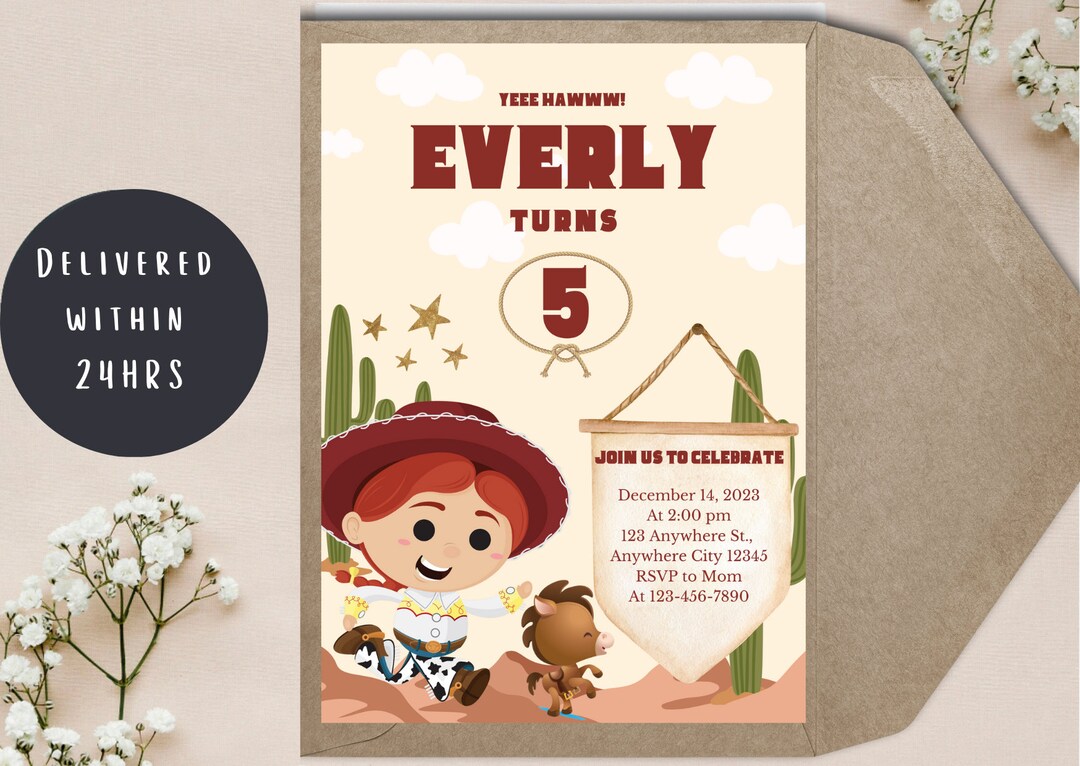 Jessie Toy Story Invitation// Toy Story Invitation// Toy Story Etsy