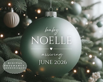 Anúncio de Gravidez Minimalista de Natal Digital | Revelação do Bebê no Inverno | Modelo para Redes Sociais | Revelação de Gravidez Neutra
