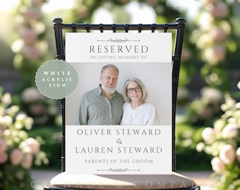 In Loving Memory of, Wedding Reserved Seat Sign, Personalized Memorial Plaque for Parents, Grandparent, Memorial Chair