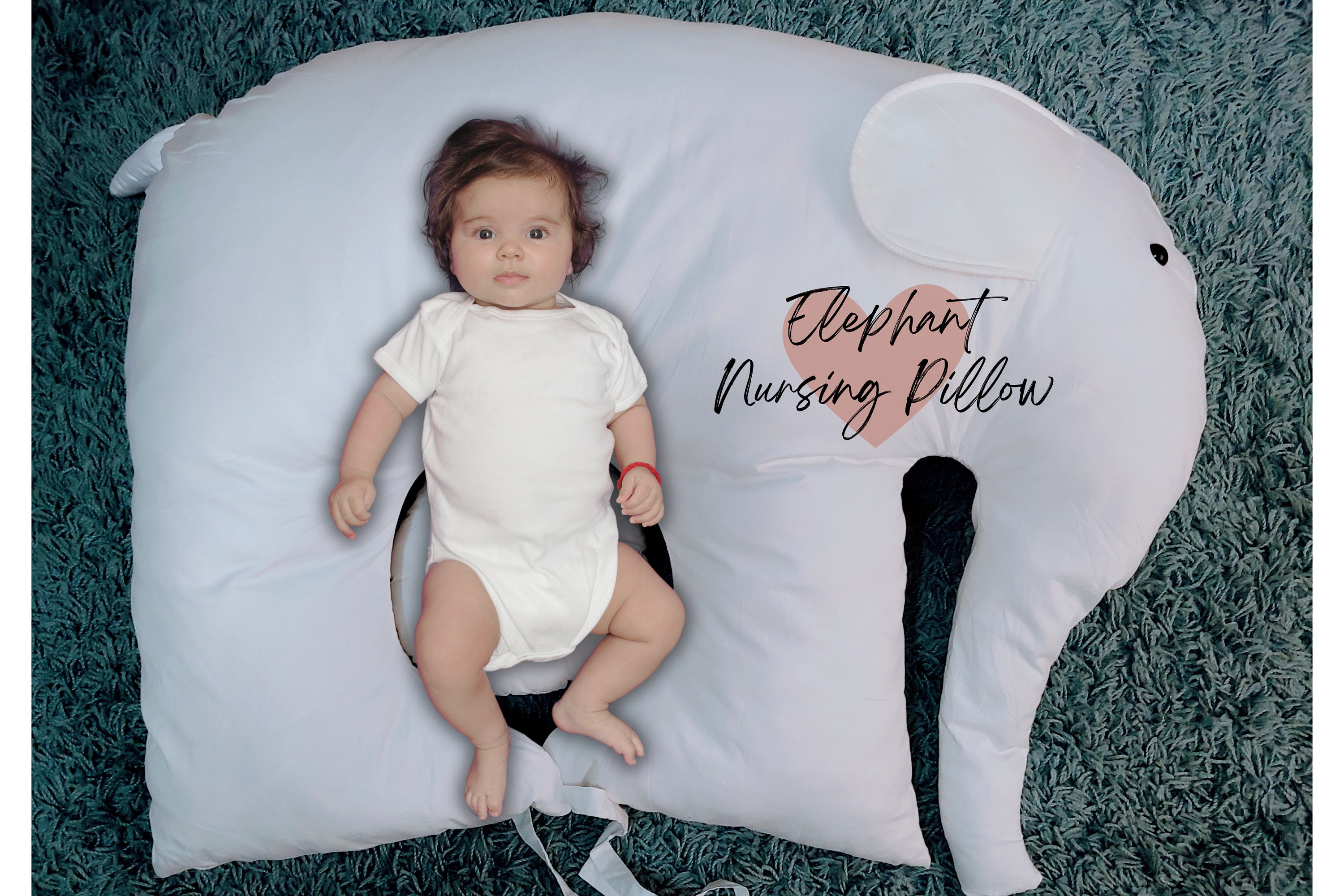 ELEPHANT Nursing Pillow Breastfeeding Pillow Playtime Pillow Baby Support Tummy Time Pillow