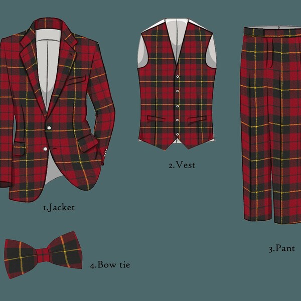 Wallace Dress Tartan Bow Tie