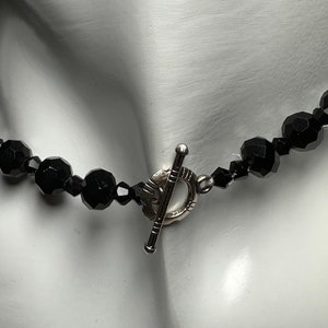 Black Crystal necklace with toggle clasp image 2