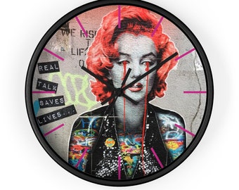 Marilyn Monroe graffiti Wandklok