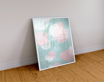 Pink and Blue Color Bubbles | Digital Wall Art | Wall Decor | Printable Art | Digital Prints | Home, Office & Dorm Room Decor